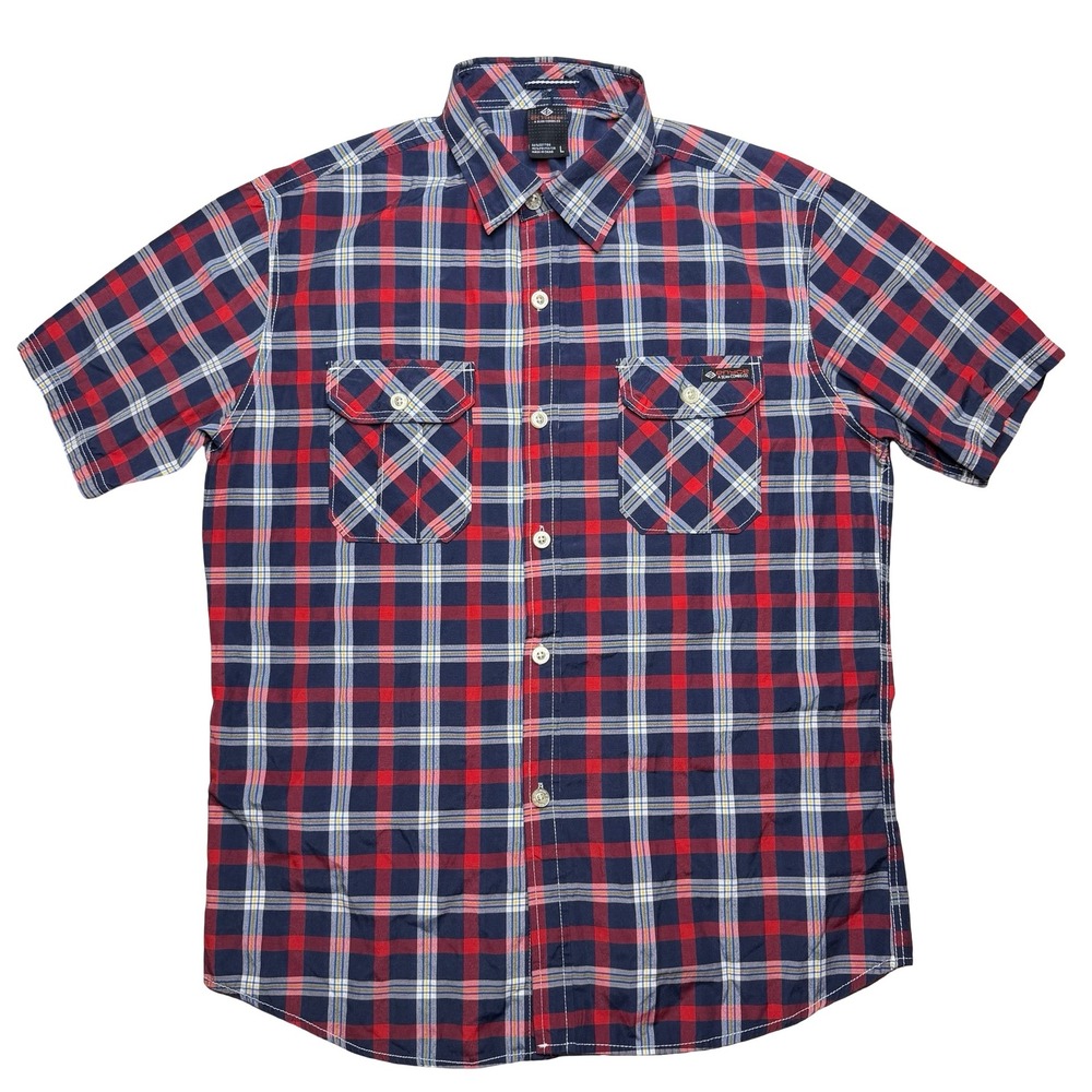 Enyce button down short sleeve plaid‎ shirt